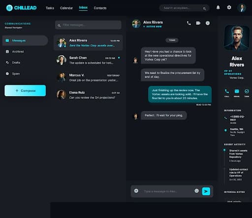 Chillead Unified Inbox dashboard screenshot