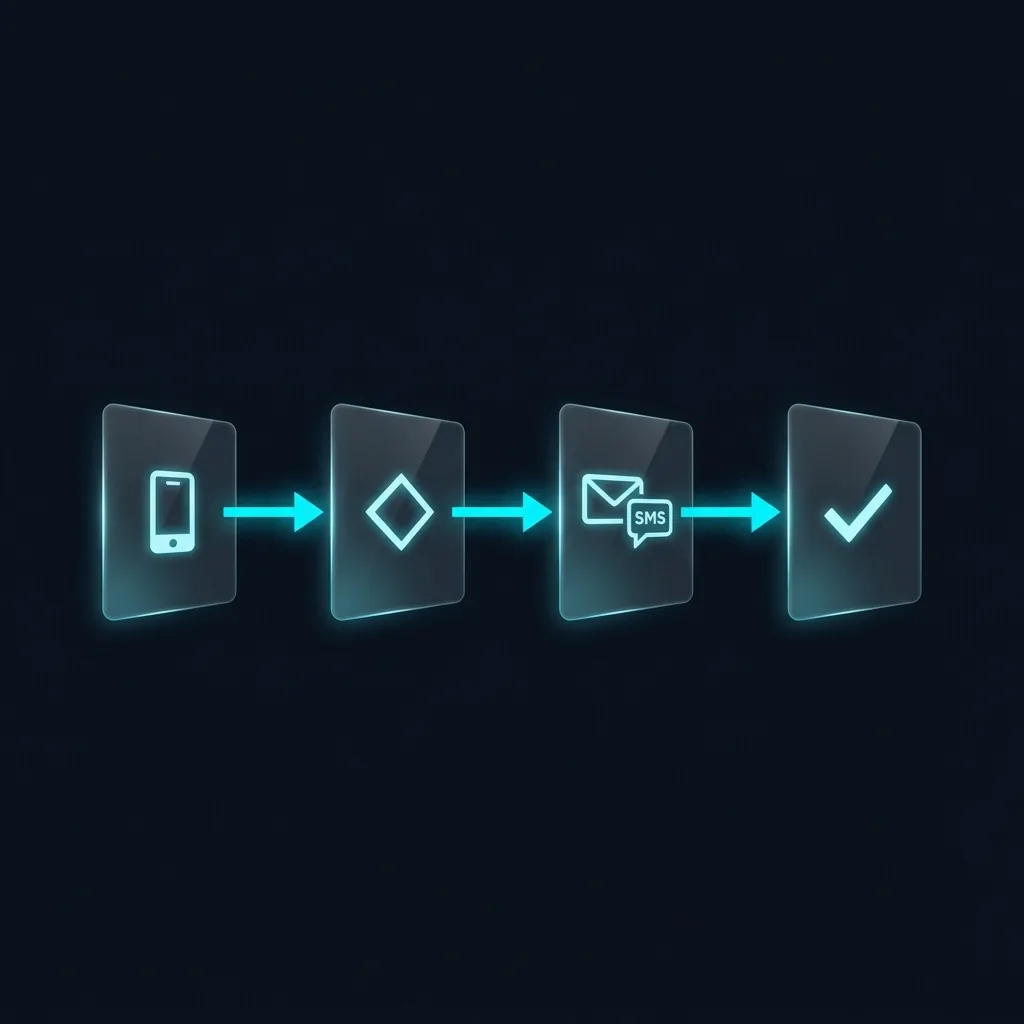 Visual chain of triggers, conditions, and actions