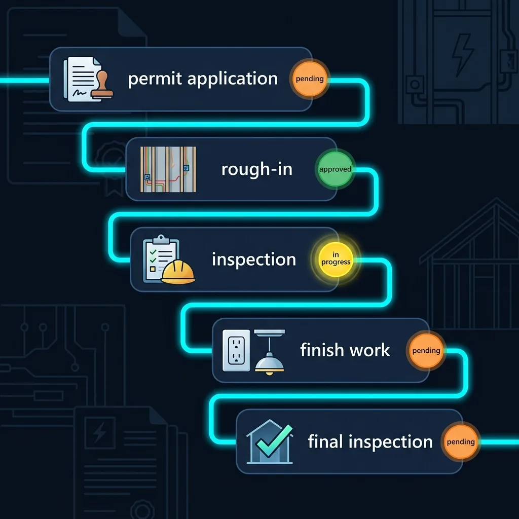 Project timeline tracking permits and inspections