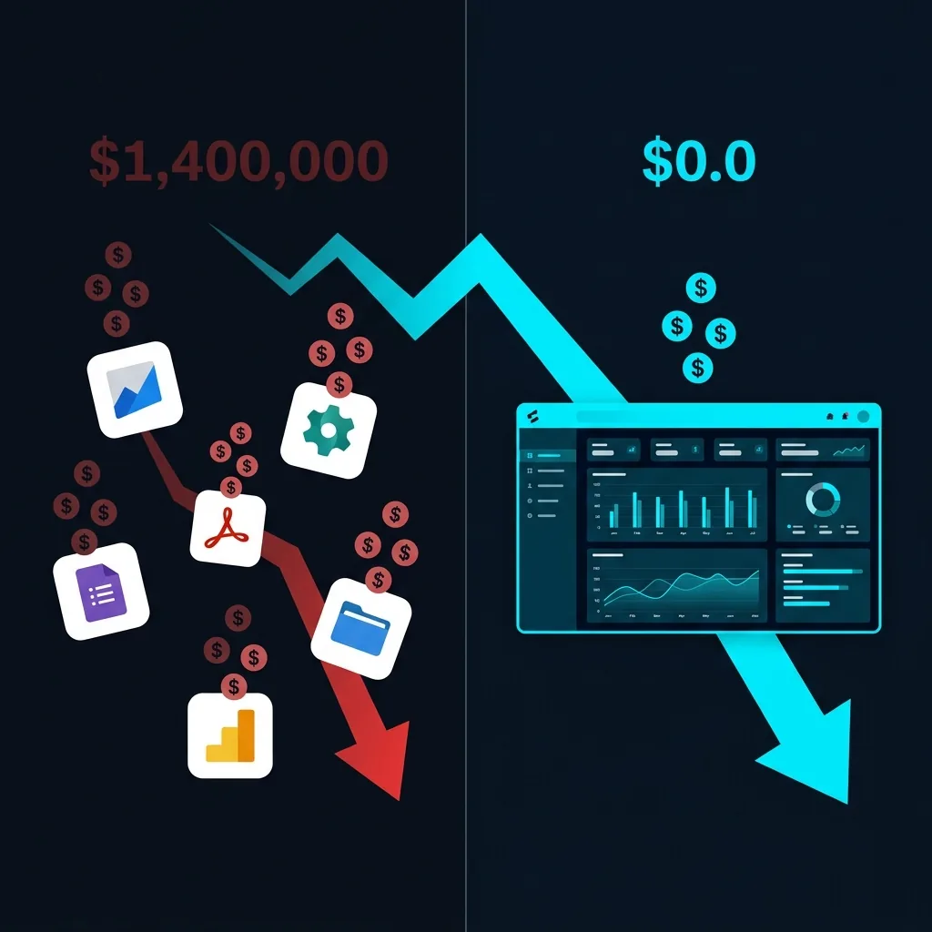 Before and after software cost reduction comparison