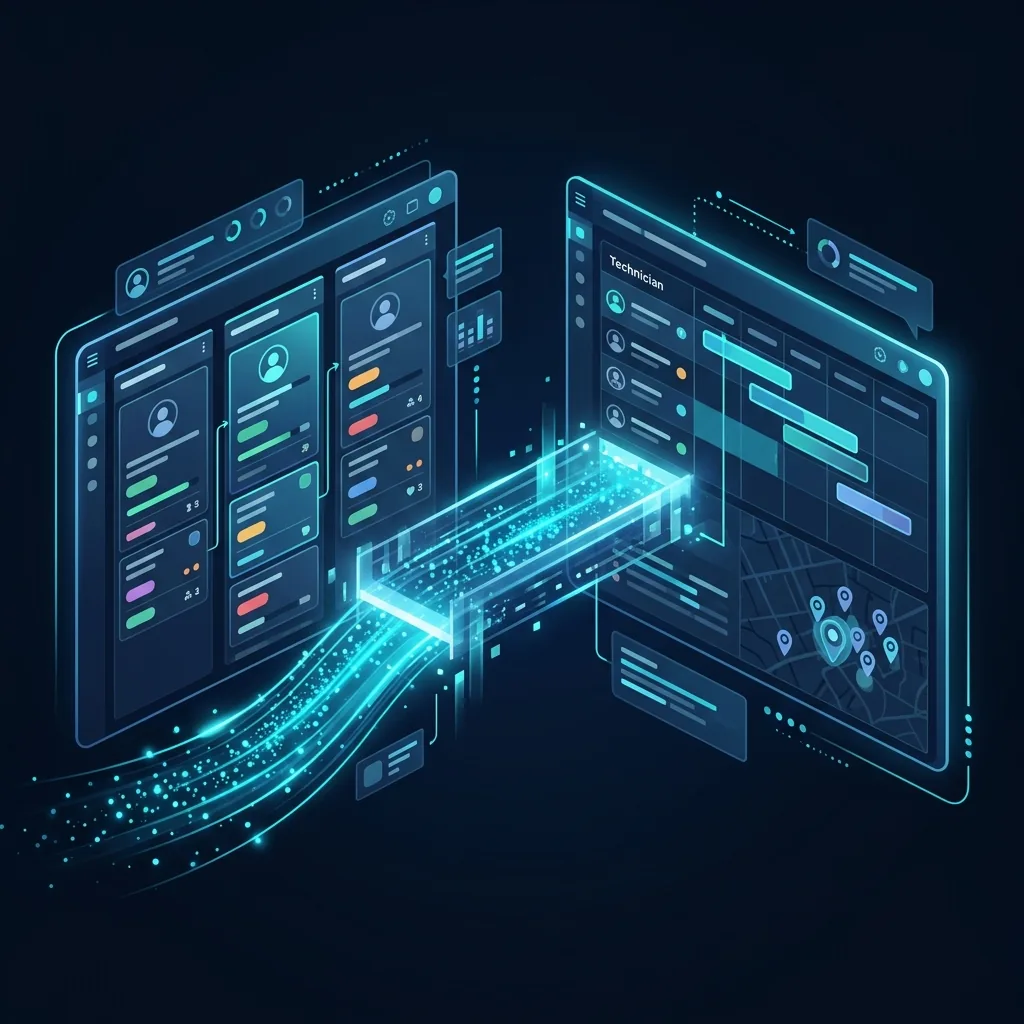 Real-time bidirectional sync between CRM and Dispatch