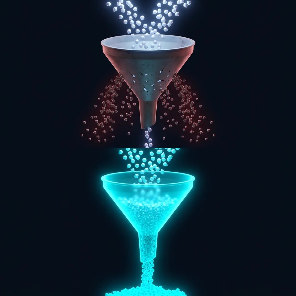 Sales funnel showing previously leaky leads being captured