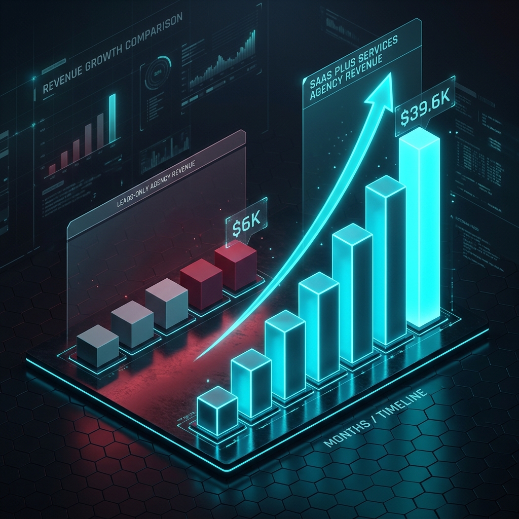 Revenue comparison showing 6.6x increase in client lifetime value with white-label CRM