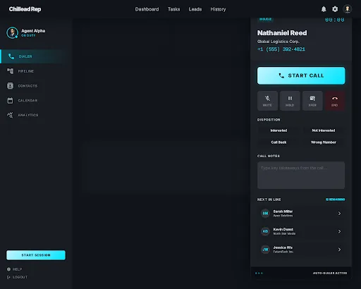 Chillead Auto-Dialer - live interactive demo