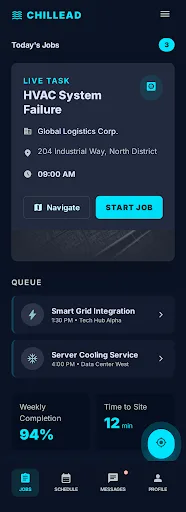 Chillead Field Tech App - live interactive demo
